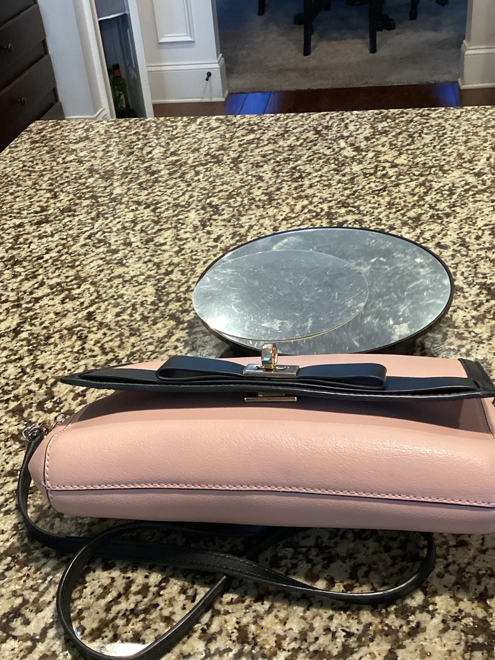 kate spade Pink and Black Bow Crossbody Bag with wallet and Dust Bag - Picture 6 of 9